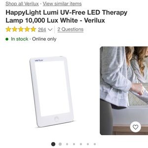 HappyLight Lumi UV-Free LED Therapy Lamp 10,000 Lux White - Verilux